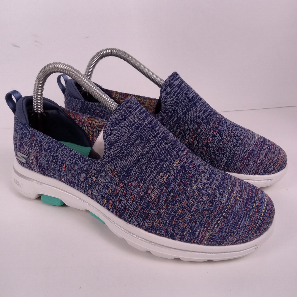 Skechers GOwalk 5 Mirage Slip On Walking Shoes Navy Multicolor Womens Size 8.5